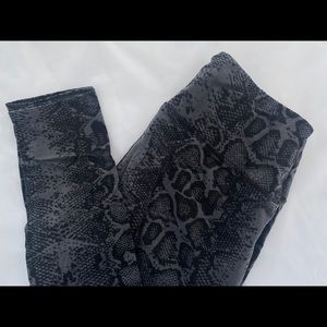 Black + Gray Snakeskin Leggings